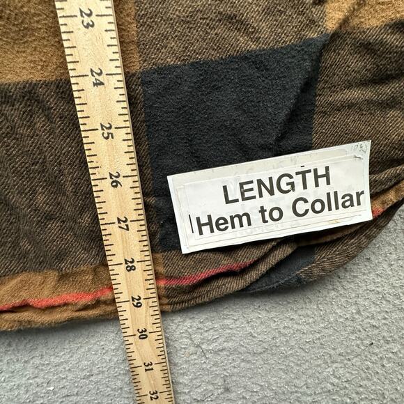 Levis Classic Worker Overshirt Godlisch Flannel Men XL Long Sleeve Pocket Brown - Picture 4 of 11